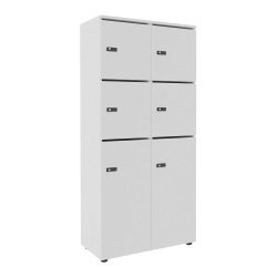 Casier de rangement de bureau Flexycaz 6 cases individuelles + 2 doubles L 80 x P 42 x H 173,5 cm + clé pass