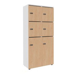 Casier de rangement de bureau Flexycaz 6 cases individuelles + 2 doubles L 80 x P 42 x H 173,5 cm + clé pass