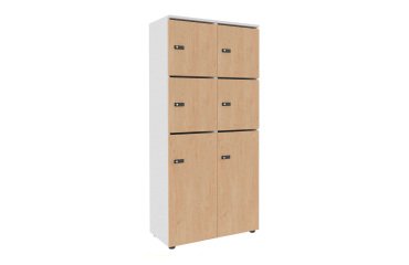 Casier de rangement de bureau Flexycaz 6 cases individuelles + 2 doubles L 80 x P 42 x H 173,5 cm + clé pass