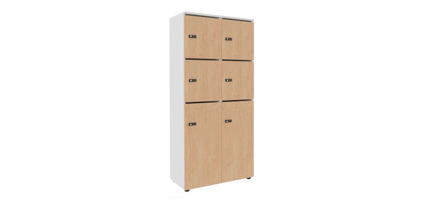 Casier de rangement de bureau Flexycaz 6 cases individuelles + 2 doubles L 80 x P 42 x H 173,5 cm + clé pass