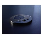 Prise encastrable Incara Disq80 1 prise secteur terre + 1 USB-A et 1 USB-C 15W+ passe câbles