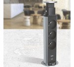 Prise encastrable incara tower 60 3 prises 2p+t +1 usb-a+ usb-c