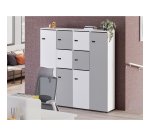 Casier flexycaz 8 cases blanc -2 x 4 cases l 80 x p 42 x h 173,5 + pass - 4 portes individuelles + 2 doubles