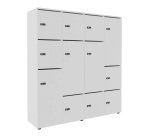 Casier de rangement de bureau Flexycaz 12 cases- 8 portes individuelles + 4 doubles  - L 160 x P 42 x H 173,5 cm + clé pass