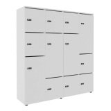 Casier flexycaz 16 cases blanc 4 x 4 cases l 160 x p 42 x h 173,5 + pass - 8 portes individuelles + 4 doubles