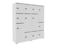 Casier flexycaz 16 cases blanc 4 x 4 cases l 160 x p 42 x h 173,5 + pass - 8 portes individuelles + 4 doubles