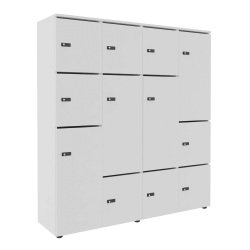 Casier de rangement de bureau Flexycaz 12 cases- 8 portes individuelles + 4 doubles  - L 160 x P 42 x H 173,5 cm + clé pass