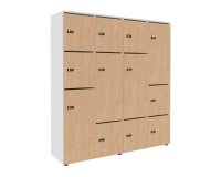 Casier flexycaz 16 cases blanc 4 x 4 cases l 160 x p 42 x h 173,5 + pass - 8 portes individuelles + 4 doubles