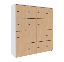 Casier flexycaz 16 cases blanc 4 x 4 cases l 160 x p 42 x h 173,5 + pass - 8 portes individuelles + 4 doubles