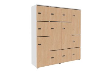Casillero Flexycaz blanco 16 compartimentos - An 160 x Fon 42 x Alt 173,5 cm - 8 puertas individuales y 4 dobles