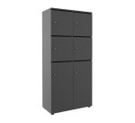 Casier de rangement de bureau Flexycaz 6 cases individuelles + 2 doubles L 80 x P 42 x H 173,5 cm + clé pass