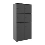 Casier flexycaz 8 cases carbone 2 x 4 cases l 80 x p 42 x h 173,5 + pass - 4 portes individuelles + 2 doubles