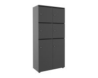 Casier flexycaz 8 cases carbone 2 x 4 cases l 80 x p 42 x h 173,5 + pass - 4 portes individuelles + 2 doubles carbone