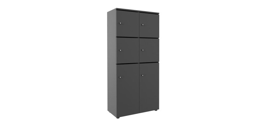 Casier flexycaz 8 cases carbone 2 x 4 cases l 80 x p 42 x h 173,5 + pass - 4 portes individuelles + 2 doubles