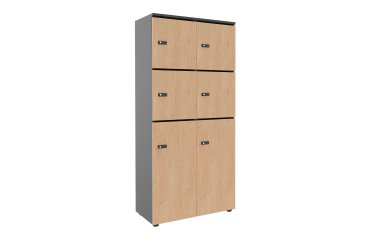 Casier de rangement de bureau Flexycaz 6 cases individuelles + 2 doubles L 80 x P 42 x H 173,5 cm + clé pass