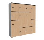 Casier de rangement de bureau Flexycaz 12 cases- 8 portes individuelles + 4 doubles  - L 160 x P 42 x H 173,5 cm + clé pass