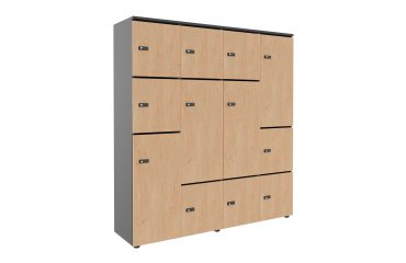 Casier de rangement de bureau Flexycaz 12 cases- 8 portes individuelles + 4 doubles  - L 160 x P 42 x H 173,5 cm + clé pass
