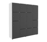 Casier de rangement de bureau Flexycaz 12 cases- 8 portes individuelles + 4 doubles  - L 160 x P 42 x H 173,5 cm + clé pass