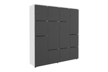 Casier de rangement de bureau Flexycaz 12 cases- 8 portes individuelles + 4 doubles  - L 160 x P 42 x H 173,5 cm + clé pass