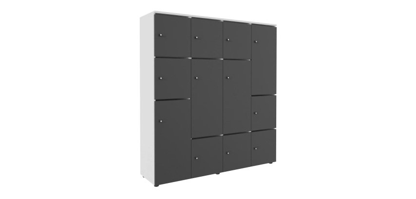 Casier de rangement de bureau Flexycaz 12 cases- 8 portes individuelles + 4 doubles  - L 160 x P 42 x H 173,5 cm + clé pass