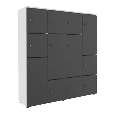 Casier de rangement de bureau Flexycaz 12 cases- 8 portes individuelles + 4 doubles  - L 160 x P 42 x H 173,5 cm + clé pass