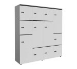 Casier flexycaz 16 cases carbone 4 x 4 cases l 160 x p 42 x h 173,5 + pass - 8 portes individuelles + 4 doubles