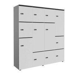 Casier flexycaz 16 cases carbone 4 x 4 cases l 160 x p 42 x h 173,5 + pass - 8 portes individuelles + 4 doubles