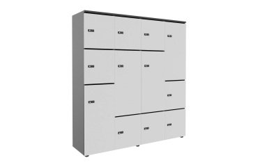 Casier de rangement de bureau Flexycaz 12 cases- 8 portes individuelles + 4 doubles  - L 160 x P 42 x H 173,5 cm + clé pass