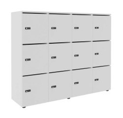 Casier de rangement de bureau Flexycaz 12 portes individuelles - 4 x 3 cases L 160 x P 42 x H 131,4 cm +clé pass
