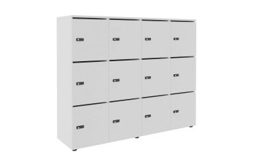 Casier de rangement de bureau Flexycaz 12 portes individuelles - 4 x 3 cases L 160 x P 42 x H 131,4 cm +clé pass