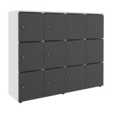 Casier de rangement de bureau Flexycaz 12 portes individuelles - 4 x 3 cases L 160 x P 42 x H 131,4 cm +clé pass
