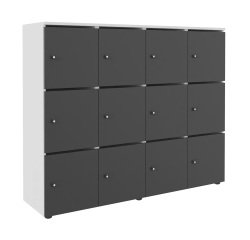 Casier flexycaz 12 cases blanc 4 x 3 cases L 160 x P 42 x H 131,4 +pass -12 portes individuelles