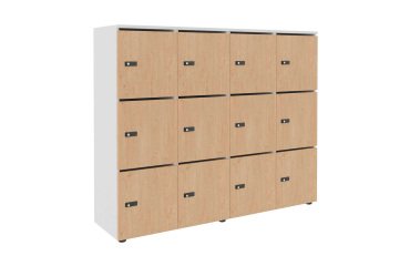 Casier de rangement de bureau Flexycaz 12 portes individuelles - 4 x 3 cases L 160 x P 42 x H 131,4 cm +clé pass