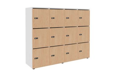 Casier de rangement de bureau Flexycaz 12 portes individuelles - 4 x 3 cases L 160 x P 42 x H 131,4 cm +clé pass