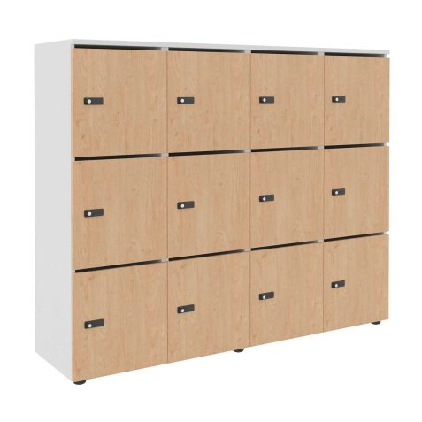 Casier flexycaz 12 cases blanc 4 x 3 cases L 160 x P 42 x H 131,4 +pass -12 portes individuelles