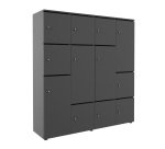 Casier de rangement de bureau Flexycaz 12 cases- 8 portes individuelles + 4 doubles  - L 160 x P 42 x H 173,5 cm + clé pass