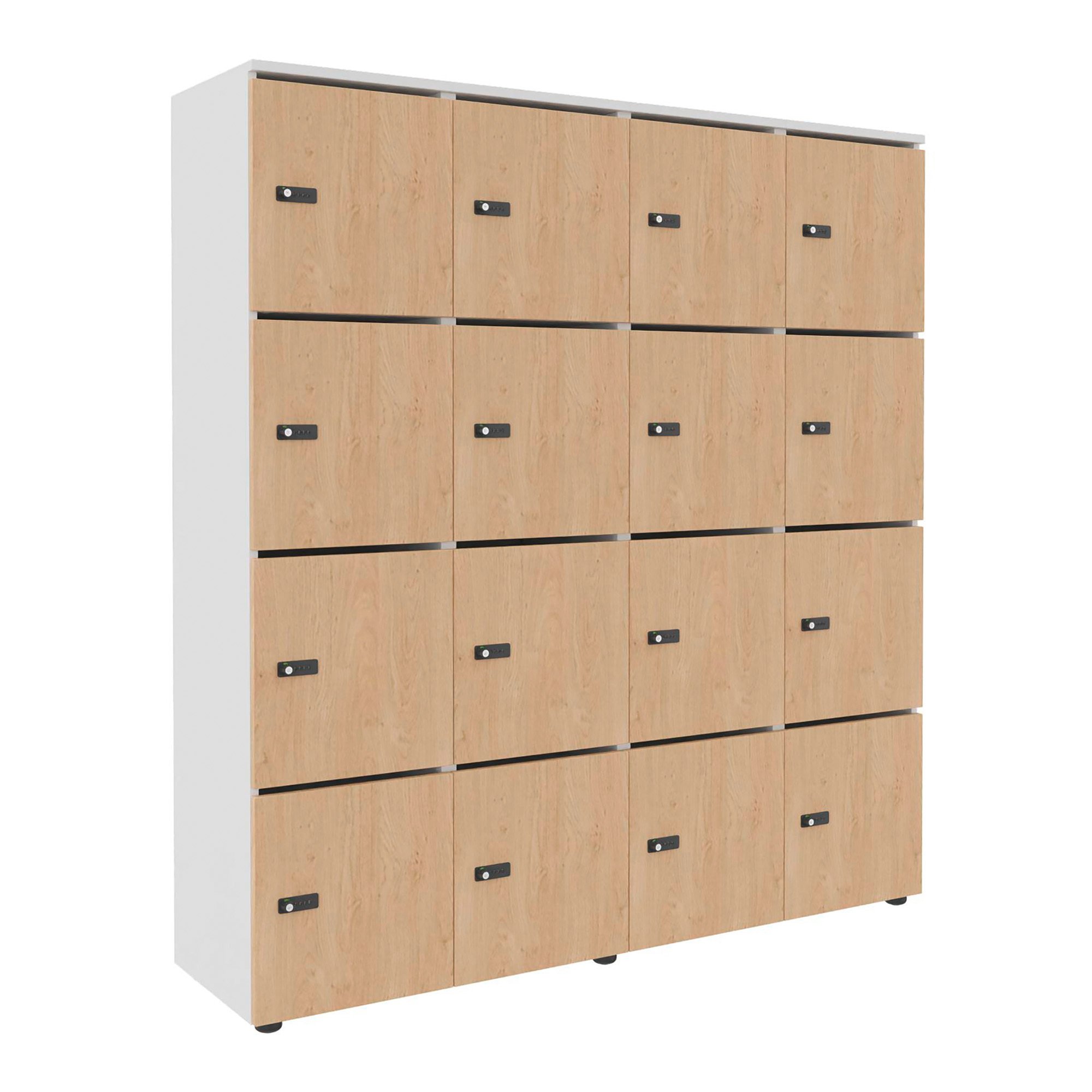 Casier de rangement de bureau Flexycaz 16 cases - 16 portes individuelles - 4 x 4 cases L 160 x P 42 x H 173,5  cm+clé pass