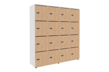 Casier de rangement de bureau Flexycaz 16 cases - 16 portes individuelles - 4 x 4 cases L 160 x P 42 x H 173,5  cm+clé pass