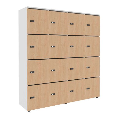 Casier de rangement de bureau Flexycaz 16 cases - 16 portes individuelles - 4 x 4 cases L 160 x P 42 x H 173,5  cm+clé pass
