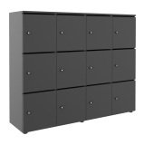 Casier flexycaz 12 cases carbone  4 x 3 cases L 160 x P 42 x H 131,4 +pass -12 portes individuelles