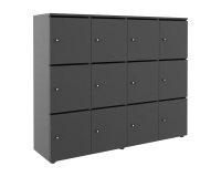 Casier flexycaz 12 cases carbone  4 x 3 cases L 160 x P 42 x H 131,4 +pass -12 portes individuelles