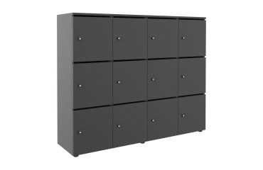 Casier de rangement de bureau Flexycaz 12 portes individuelles - 4 x 3 cases L 160 x P 42 x H 131,4 cm +clé pass