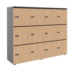 Casillero Flexycaz carbón 4 columnas x 3 compartimentos - An 160 x Fon 42 x Alt 131,4 cm - 12 puertas individuales