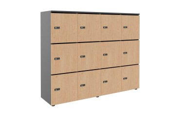 Casillero Flexycaz carbón 4 columnas x 3 compartimentos - An 160 x Fon 42 x Alt 131,4 cm - 12 puertas individuales
