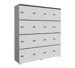 Casier de rangement de bureau Flexycaz 16 cases - 16 portes individuelles - 4 x 4 cases L 160 x P 42 x H 173,5  cm+clé pass