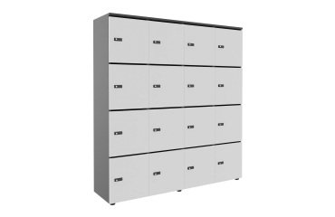 Casillero Flexycaz carbón 4 columnas x 4 compartimentos - An 160 x Fon 42 x Alt 173,5 cm - 16 puertas individuales