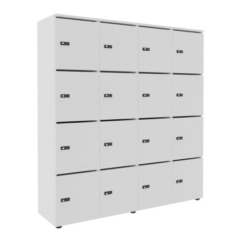 Casier de rangement de bureau Flexycaz 16 cases - 16 portes individuelles - 4 x 4 cases L 160 x P 42 x H 173,5  cm+clé pass