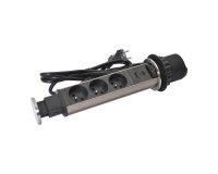 Prise encastrable incara tower 60 3 prises 2p+t +1 usb-a+ usb-c