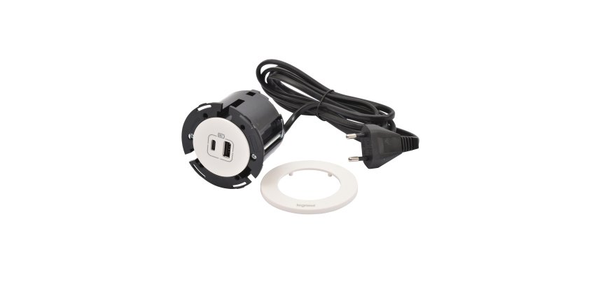 Prise encastrable Incara Disq60 USB-A et USB-C 15W