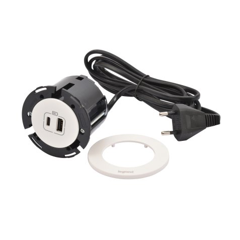 Inbouwstopcontact Incara Disq60 usb-a + usb-c 15w wit